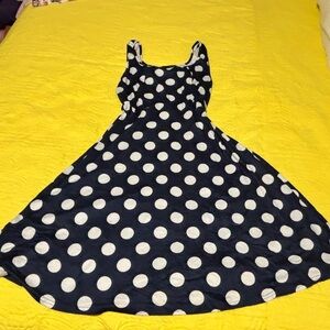 Navy Blue Polka Dot Dress